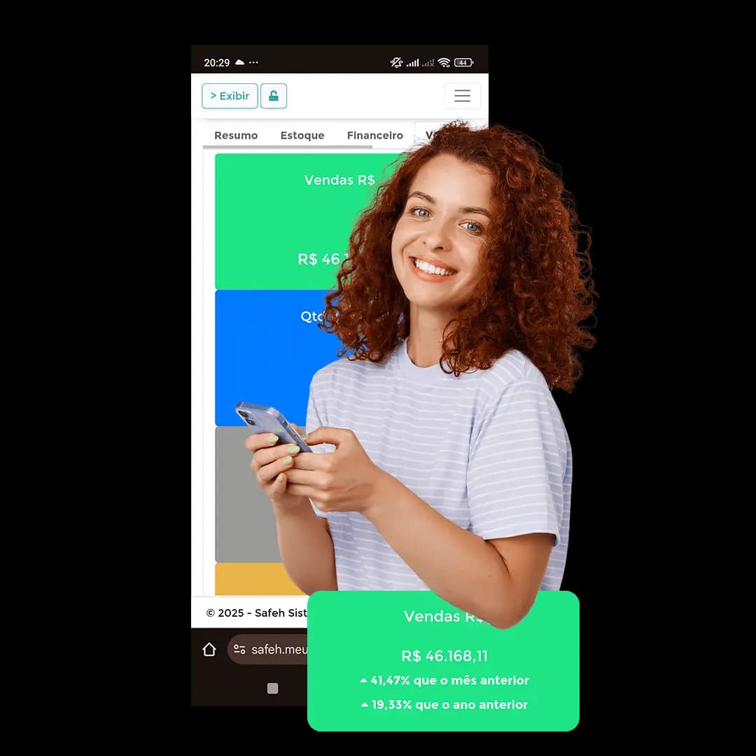 Tela real da gestão online Safeh em diferentes dispositivos